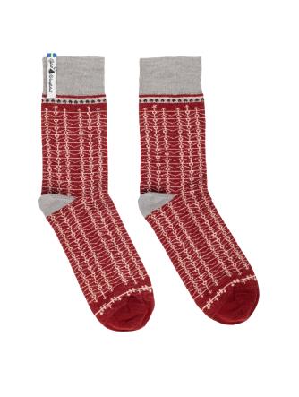 Oejbro striksokker Ekshärd Rød, Merinowool